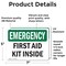 Signmission First Aid Kit Inside, 7 in W x Rectangle, Vinyl Decal OS-2PACK-EM-D-57-L-10371 - alternate 4